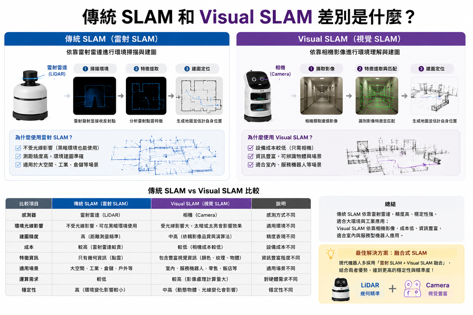 傳統 SLAM 和 Visual SLAM 差別是什麼？
